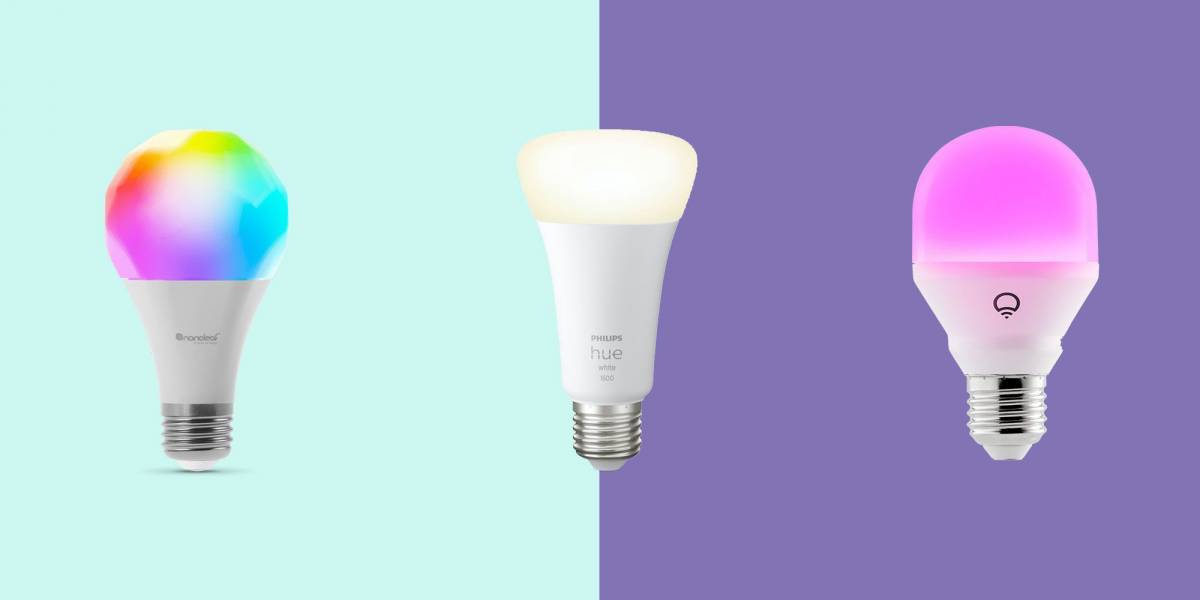 Tre diverse versioni delle lampadine a LED smart.