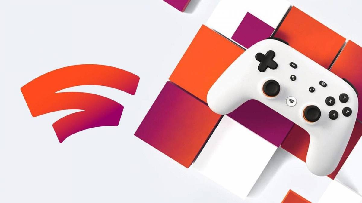 Joypad e logo di Google Stadia