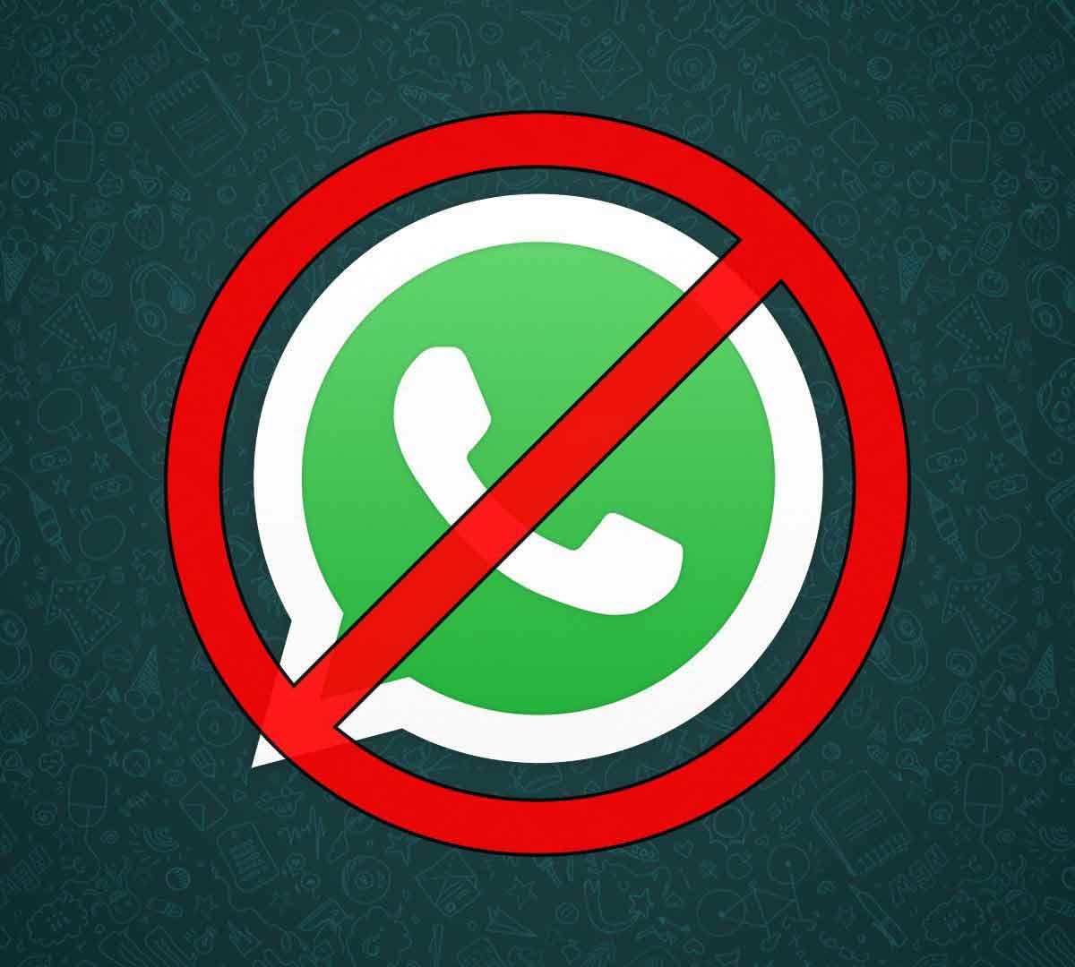 Logo WhatsApp con divieto