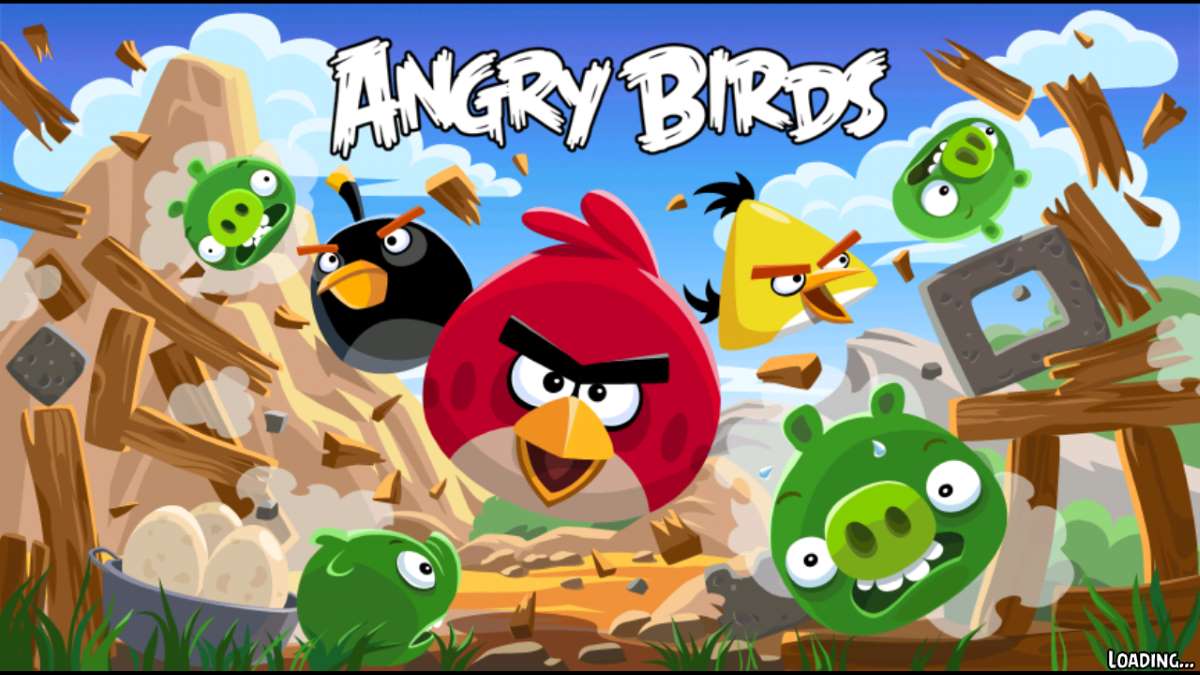 Schermata iniziale dell'originale Angry Birds