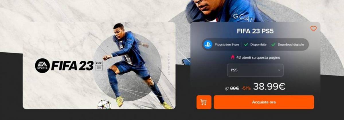 La schermata d'acquisto di FIFA 23 su Instant Gaming.