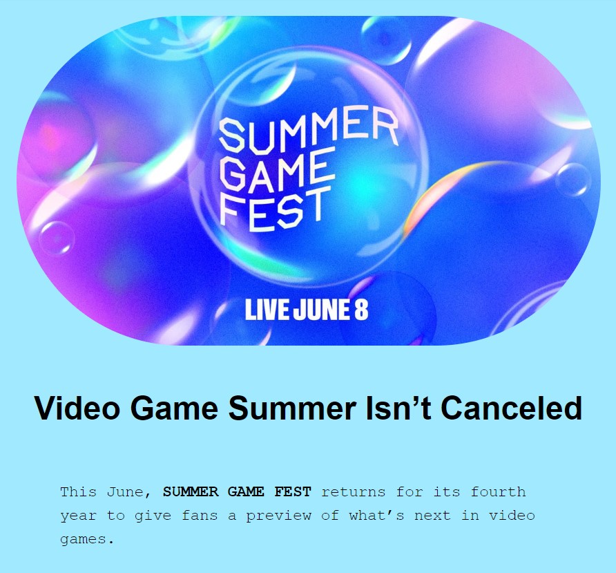 Il Summer Game Fest non è cancellato