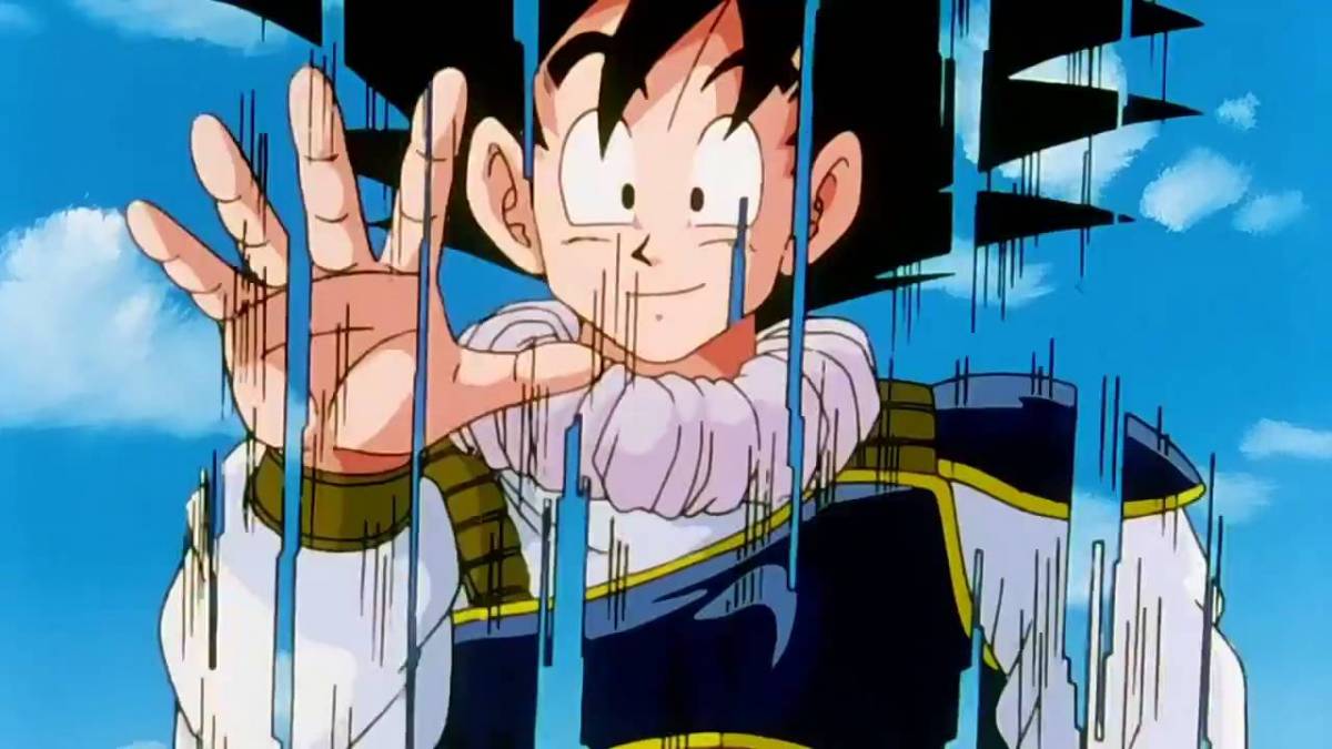 Goku, protagonista di Dragon Ball, mentre si teletrasporta