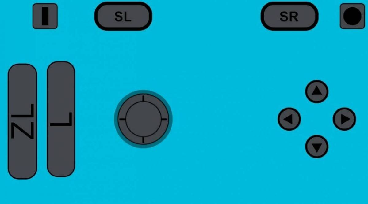 Interfaccia di JoyCon Droid che emula il controller sinistro di Nintendo Switch sullo smartphone