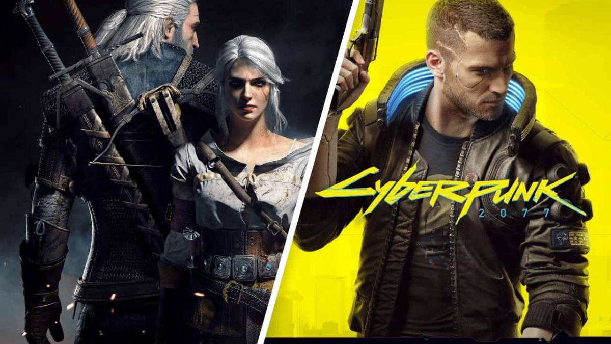 V, Ciri e Geralt, i protagonisti di Cyberpunk 2077 e The Witcher.