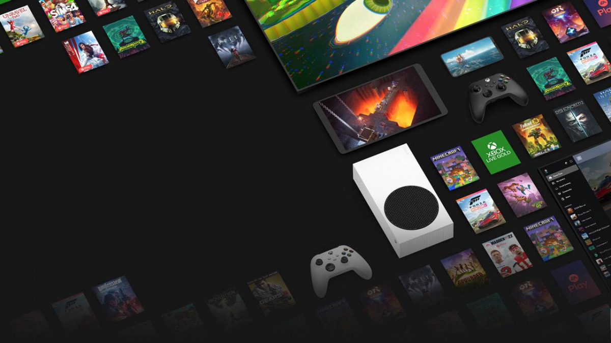 Vari prodotti Xbox raccolti in un'immagine promozionale