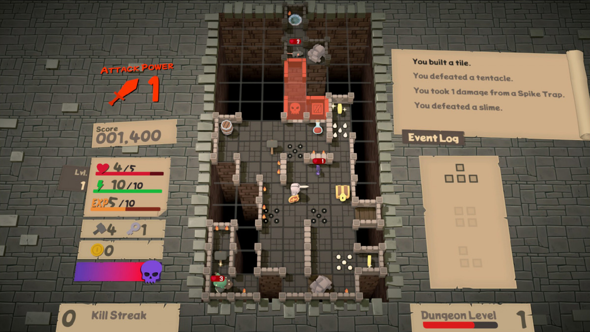 Un esempio di labirinto in Blocky Dungeon.
