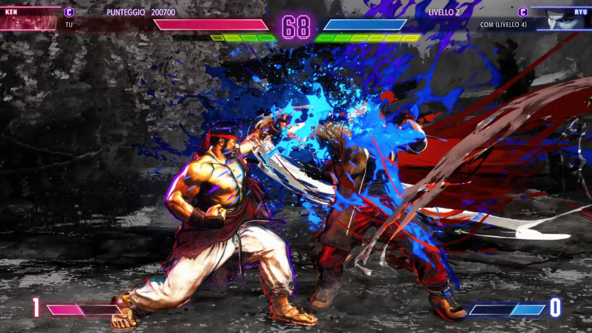 Ryu para perfettamente un colpo di Ken.