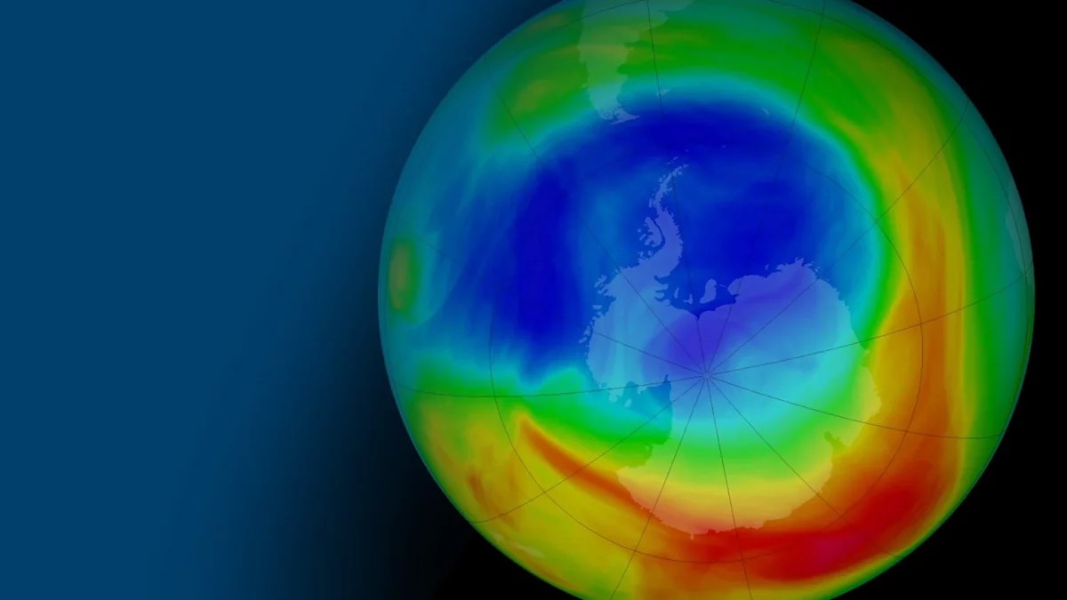 Immagine che mostra il buco nell'ozono