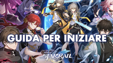 personaggi di honkai impact con logo e scritta guida per iniziare