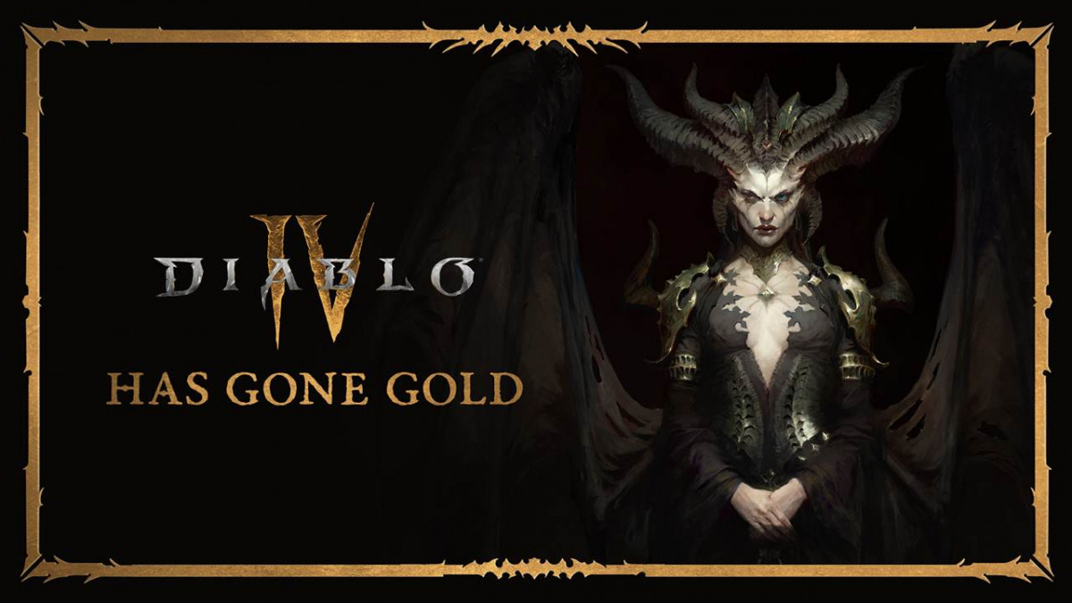 Immagine di Diablo 4 che annuncia la fase Gold.
