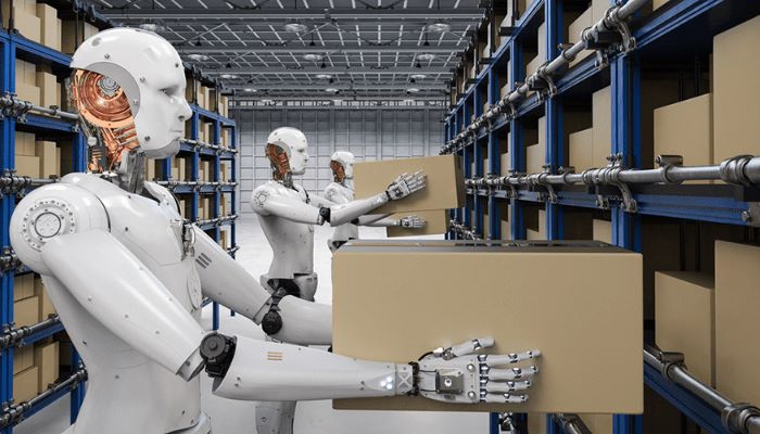 Robot in una fabbrica