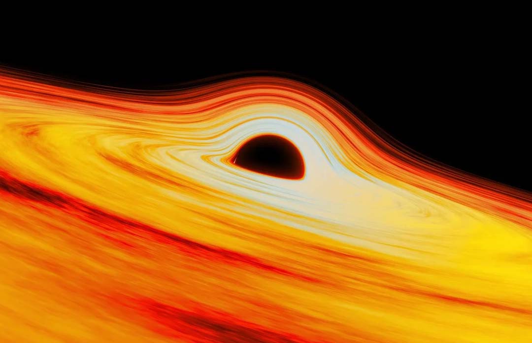 Illustrazione del buco nero Sagittarius A* al centro della Via Lattea