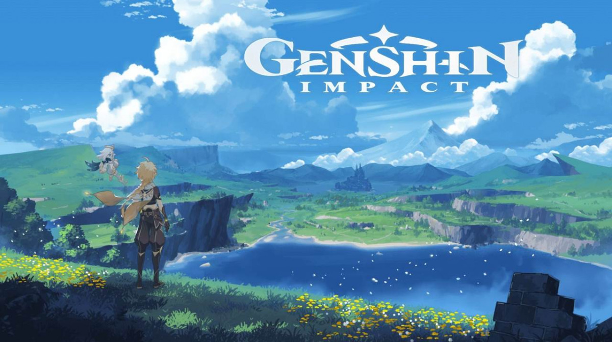 Vediamo il protagonista di Genshin che osserva lo splendido panorama del mondo di gioco.