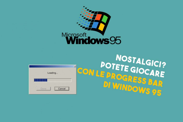 gioco mobile con progress bar di windows 95