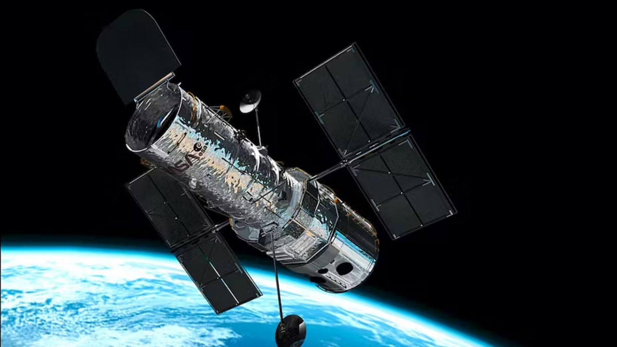 Il telescopio spaziale Hubble in orbita