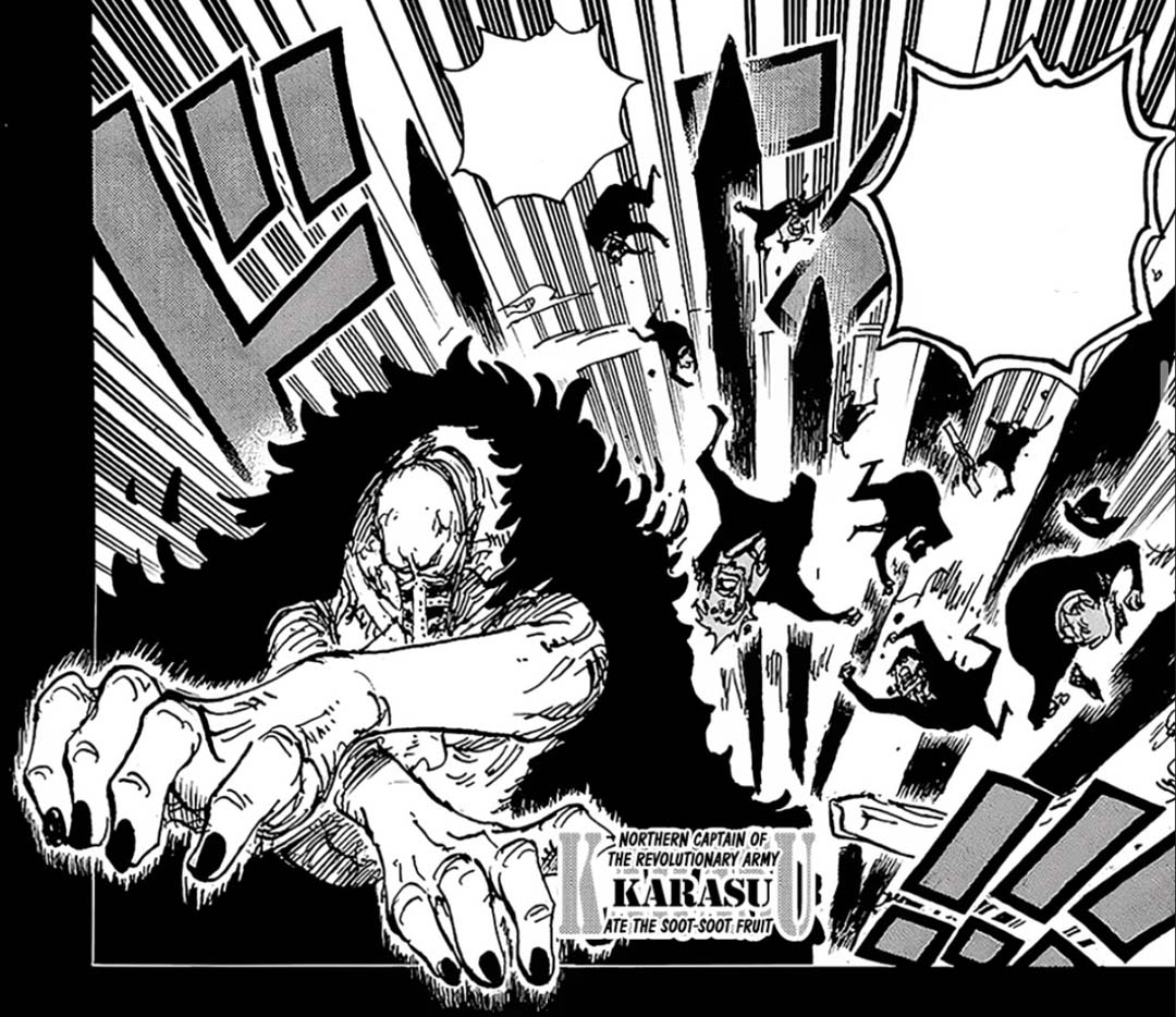 karasu capitano dell'armata rivoluzionaria in one piece appare nel capitolo 1083