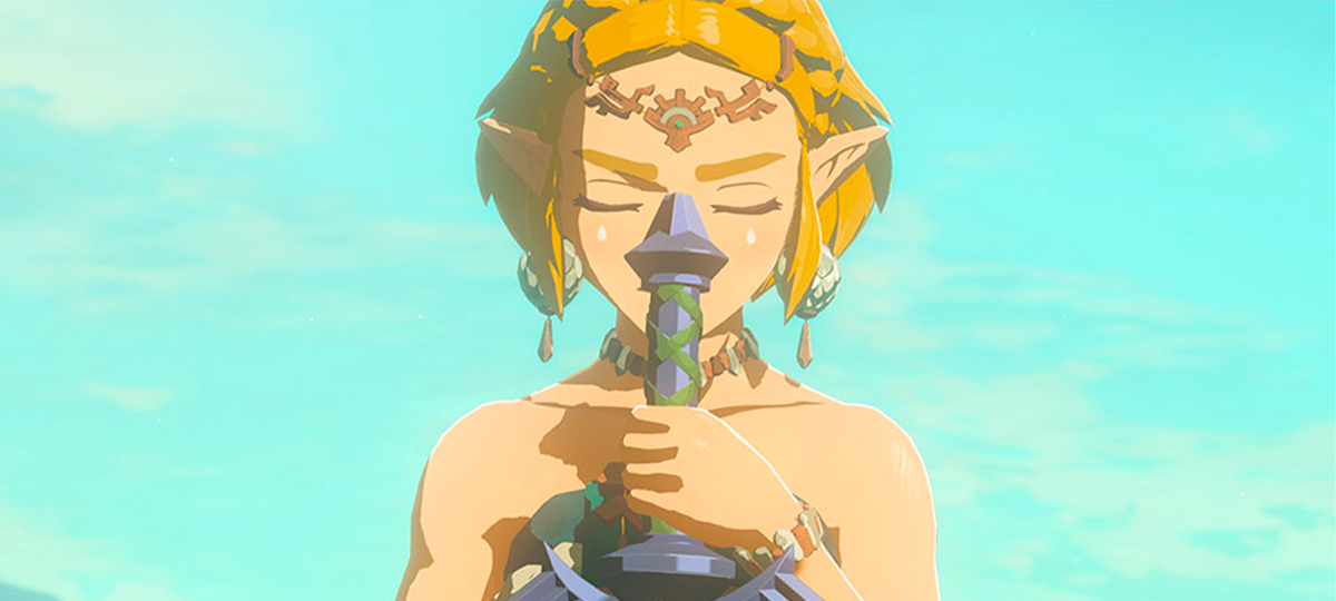 Zelda su Tears of the Kingdom con la spada suprema