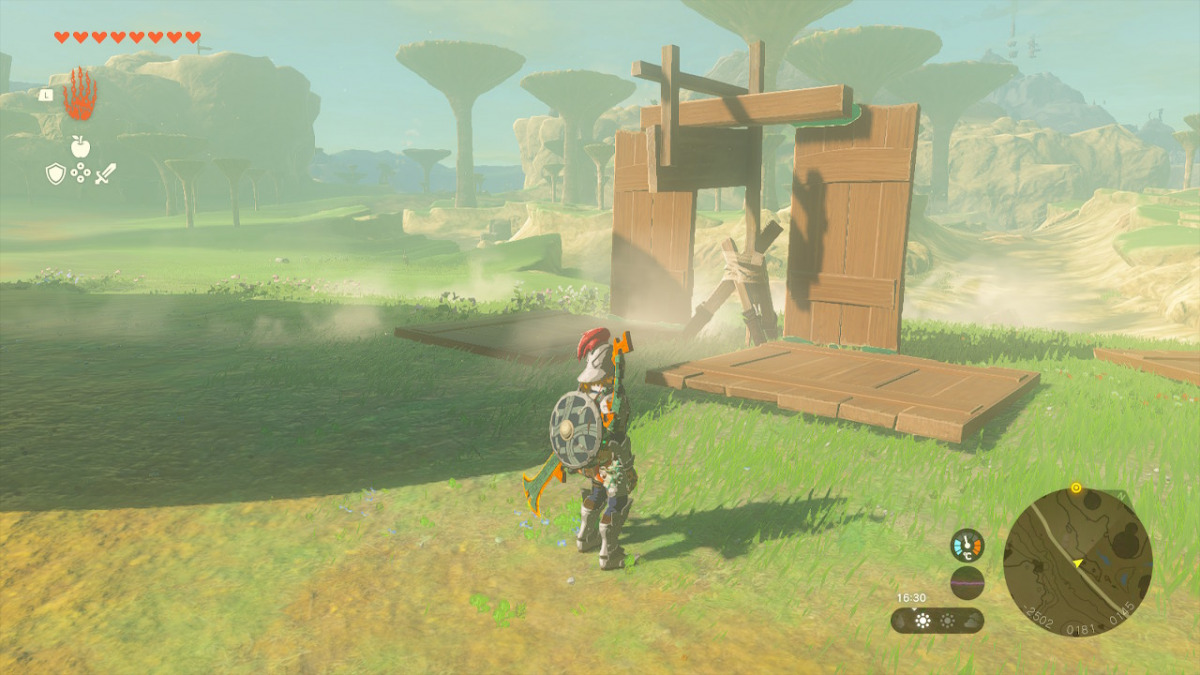Soluzione di un cartello di Miceda con due strutture a L collegate da una trave in the Legend of Zelda: Tears of the Kingdom