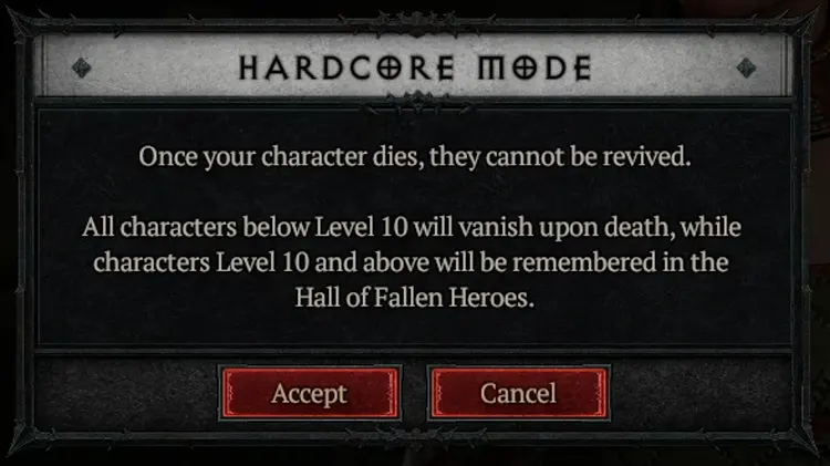 Hardcore mode