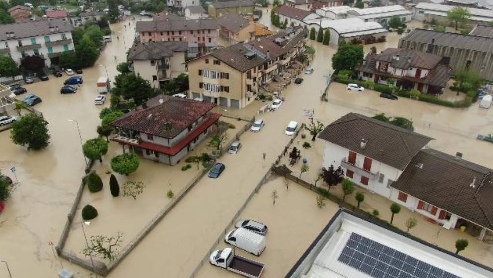 Foto che mostra gli effetti dell'alluvione in Emilia Romagna