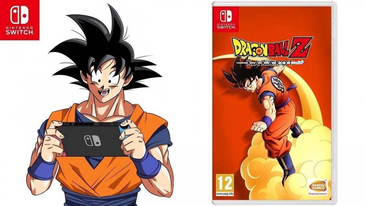 Goku gioca su Nintendo Switch.