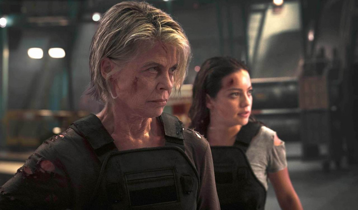 Linda Hamilton nel ruolo di Sarah Connor in Terminator: Dark Fate