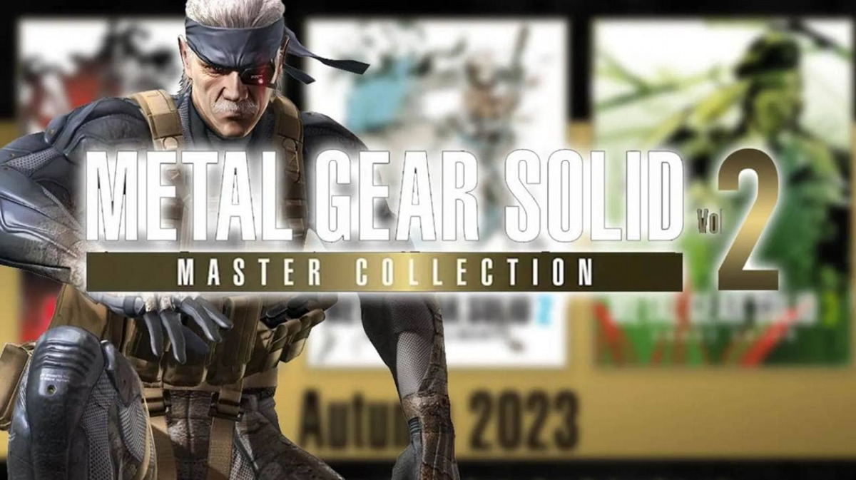 Logo della Metal Gear Solid Collection Vol. 2 accompagnato da Old Snake