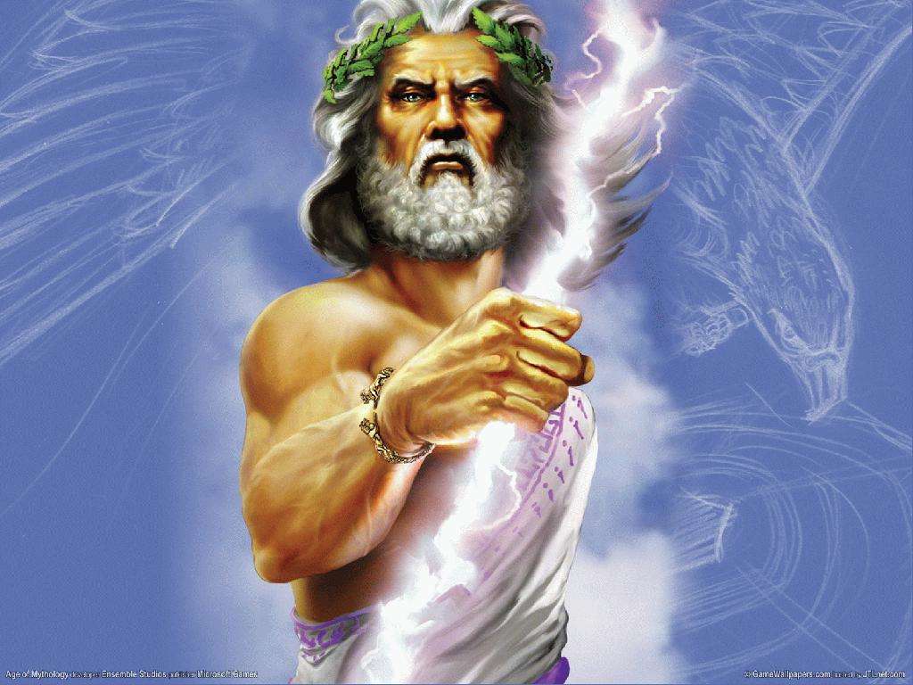 Zeus/Giove con in mano un fulmine