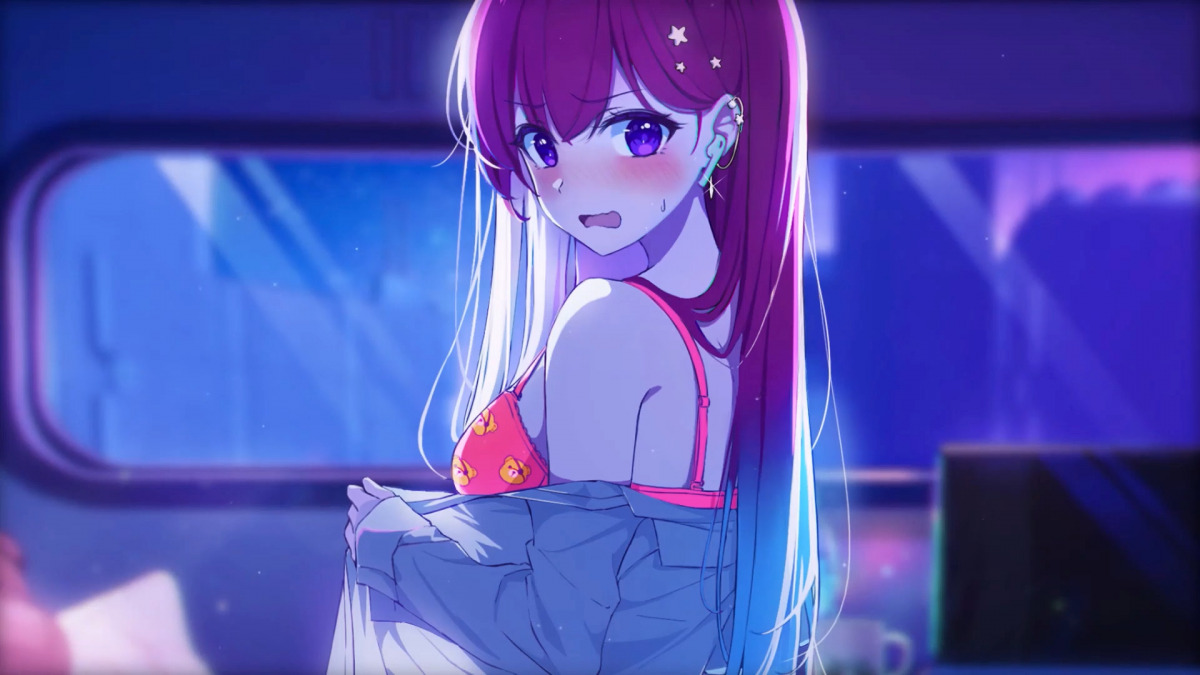 Yuna, un personaggio di Eternights, colta in un momento privato.