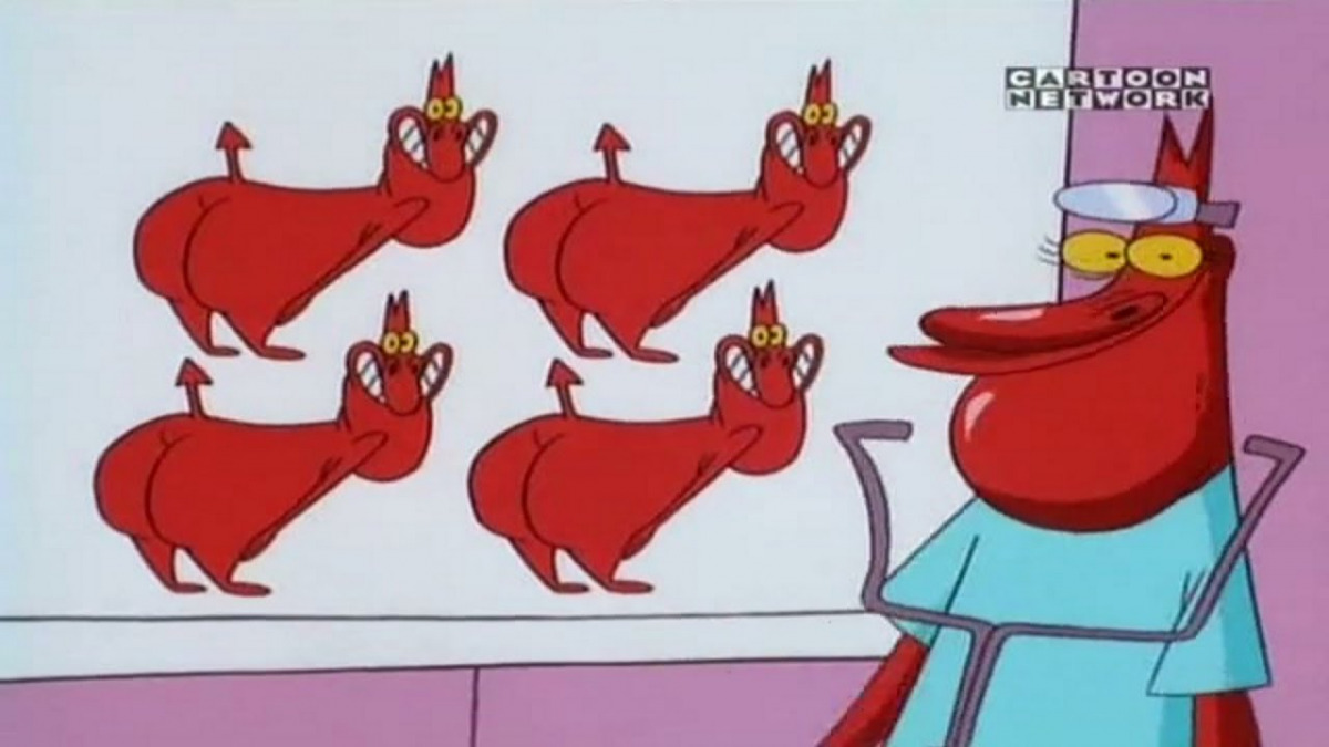 Rosso Senzabraghe della serie animata Mucca e Pollo