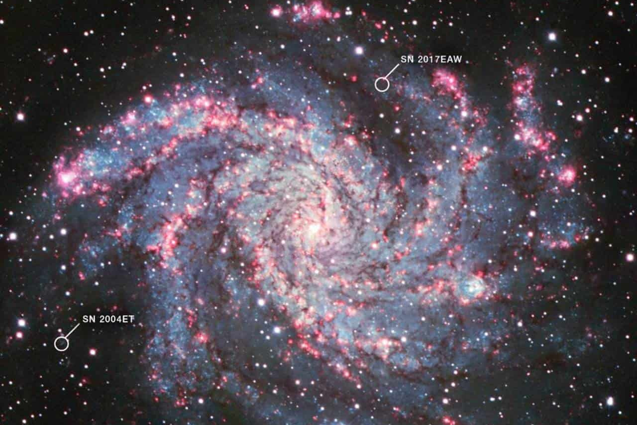 Foto della galassia dove si trovano le stelle al centro dello studio