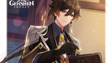 zhongli prende un mora illustrazione compleanno genshin impact guida build