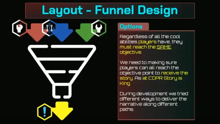 Il funnel design adottato nella modellazione dei livelli di Cyberpunk 2077: tanti approcci possibili verso lo stesso esito.