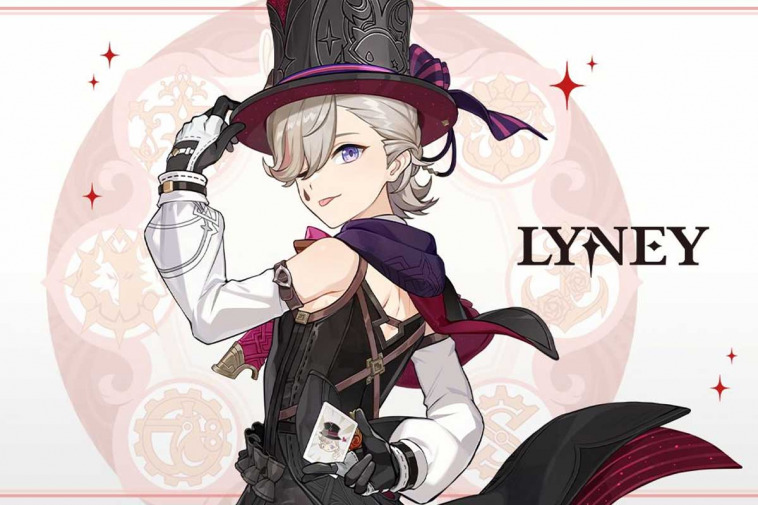 lyney mago pyro genshin impact copertina con nome