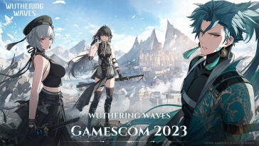 wuthering waves personaggi e scritta gamescom 2023 copertina
