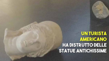 Turista americano ha distrutto delle statue antichissime