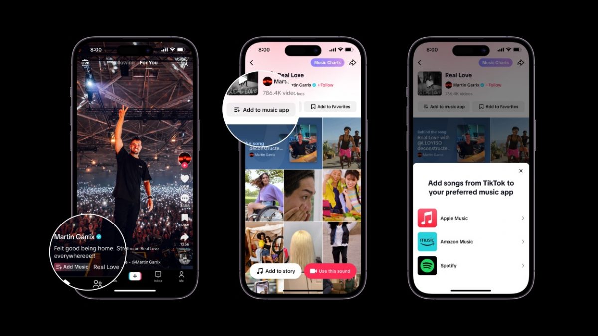 La nuova funzione "Add to Music App" accorcia le distanze tra TikTok e le piattaforme di streaming musicale