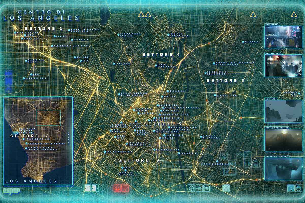 La mappa di Los Angeles divisa in 12 settori