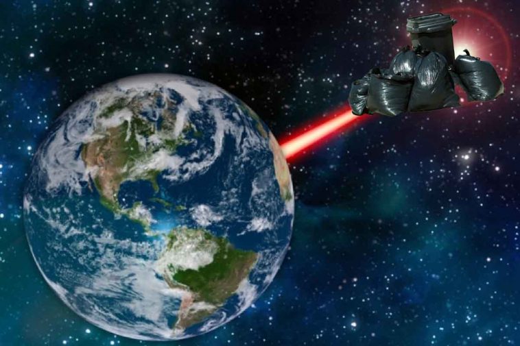 far fuoco sui rifiuti spaziali con dei laser