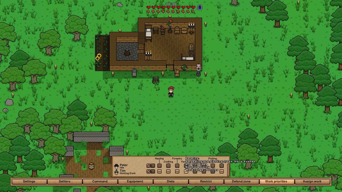 Gestione dei compiti della propria colonia in Necesse