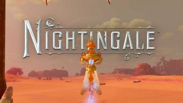 Un automa simile ad una libellula fluttua al centro di un deserto