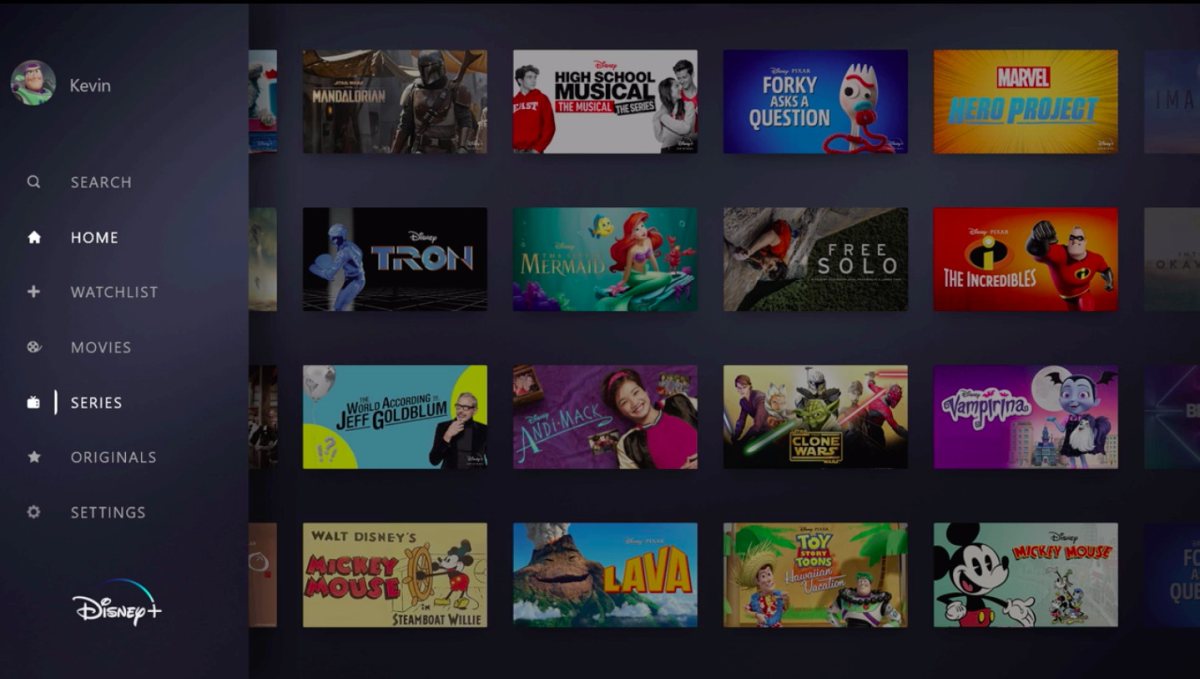 disney + interfaccia