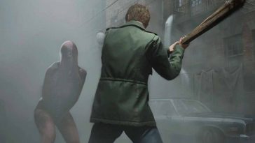 James Sunderland che colpisce un nemico con una mazza nel remake di Silent Hill 2