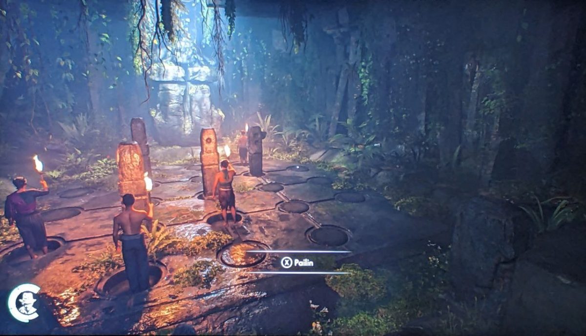 Indiana jones antico cerchio tempio con il grande gioco