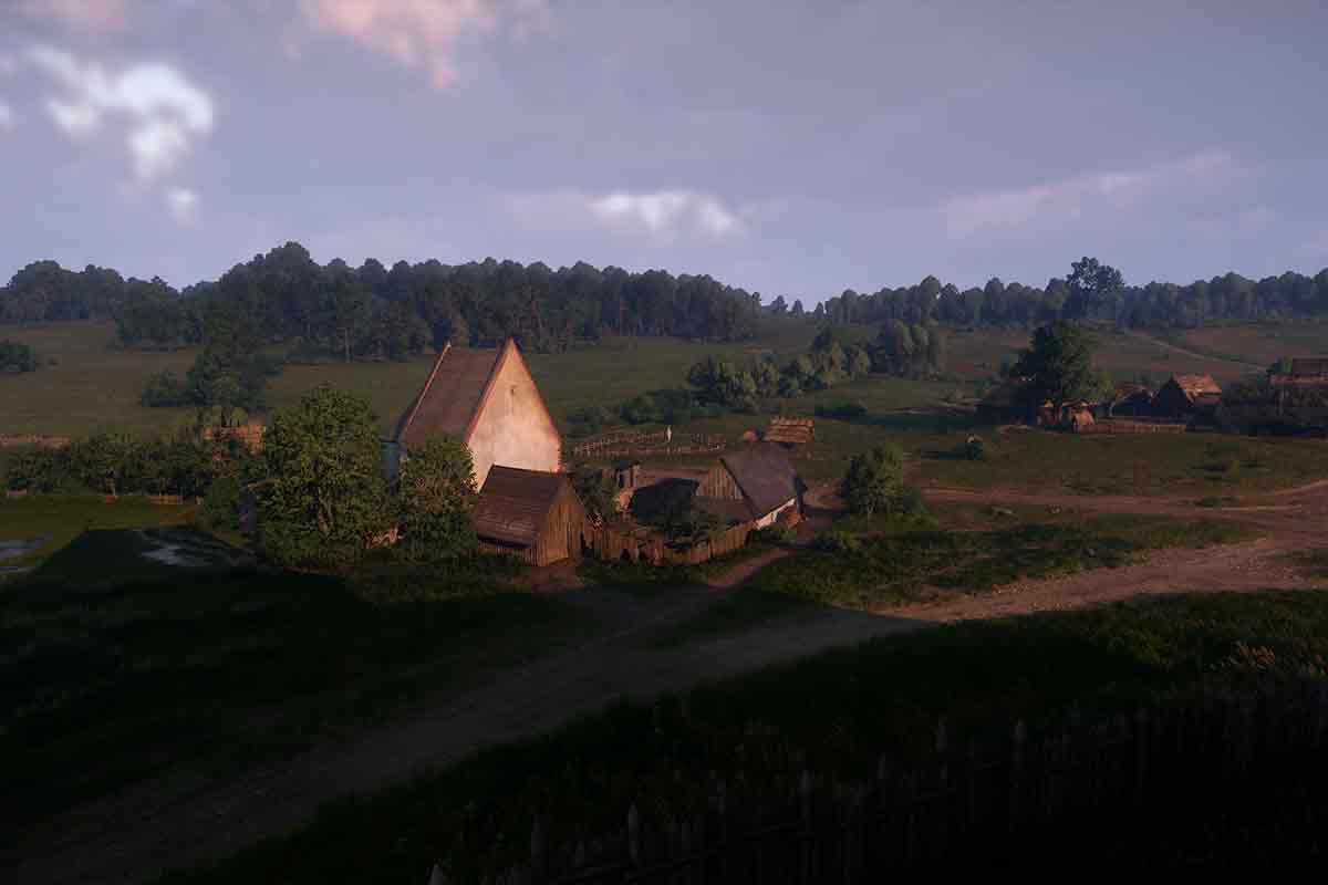 Il paesaggio Boemo di una fattoria in mezzo alla natura