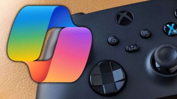 controller xbox nero con logo di Copilot sopra