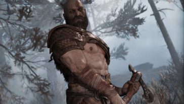 Kratos in una scena di God of War del 2018 mentre tiene in mano l'ascia