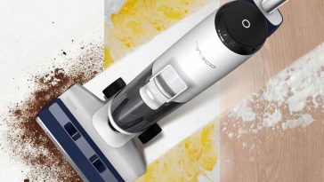 aspirapolvere lavapavimenti passa sopra tre tipi di pavimenti sporchi