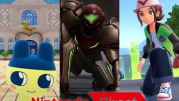 copertina Nintendo Direct con logo e tre giochi: Tamagotchi, Metroid Prime 4 e Leggende Pokemon ZA